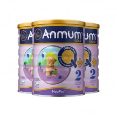 【新西兰直邮包邮】Anmum 安满 婴儿连动配方奶粉金装2段 900克x3罐/箱（6-12个月适用）【收件人身份证必须上传】【新疆、西藏、内蒙古、青海、宁夏、海南、甘肃，需加收运费】